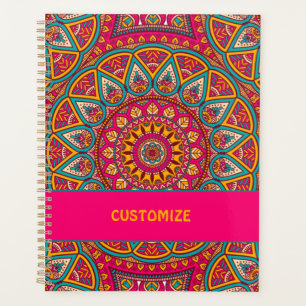 Agenda Hippie Colorful Pink Mandela 70s Boho
