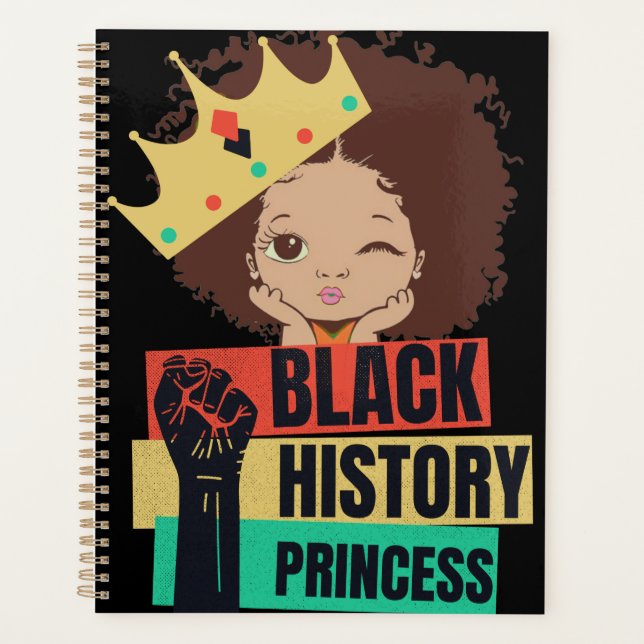 Agenda História Negra Mês Princesa Menina Negra Magia (Frente)