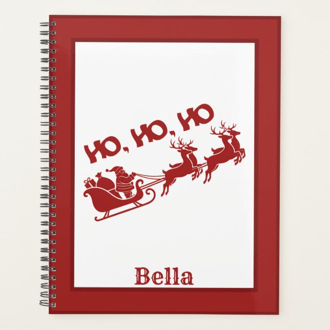 Agenda HO.HO.HO Christmas Santa Sleigh With Reindeer  (Frente)