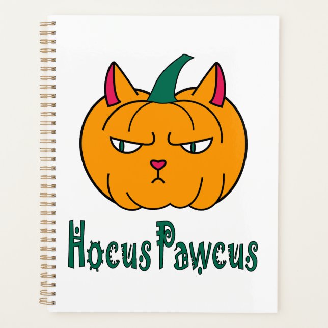 Agenda Hocus pawcus Halloween abóbora gengibre magia (Frente)