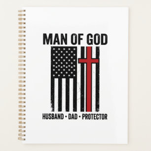 Agenda Homem de Deus Cruz Patriótica Camisa Cristã Design