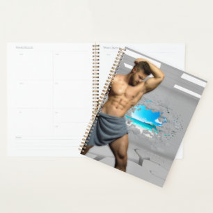 Agenda Homem de SlipperyJoe em uma toalha músculos branco