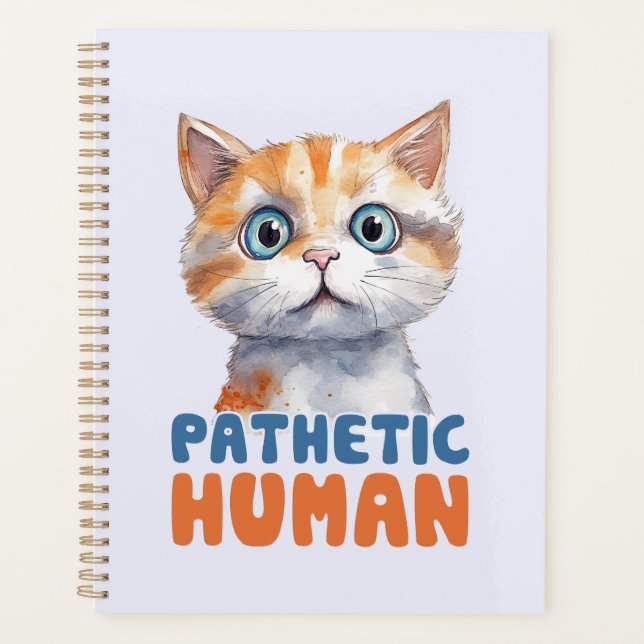 Agenda Homem Patético - Design de Gato Sarcástico (Frente)