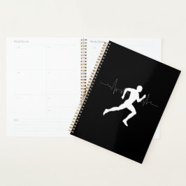 Agenda Homem Runners Silhouette HeartBeat Line