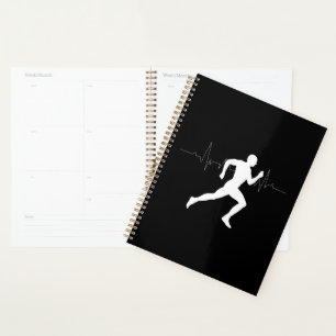 Agenda Homem Runners Silhouette HeartBeat Line