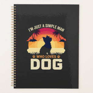 Agenda Homem Simples Que Ama Silhueta Do Cão Pôr Do Sol P