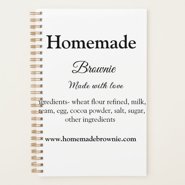 Agenda Homemade brwonie feito com amor adicione texto web (Frente)