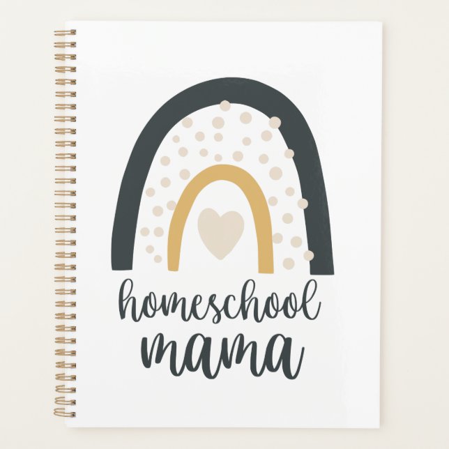 Agenda Homeschool Mama Boho Rainbow Heart (Frente)
