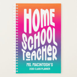 Agenda Homeschool Teacher Colorful Ombre