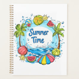 Agenda Horário de Verão - Ilustração de Praia da Hora de