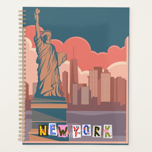 Agenda Horizonte Artístico de Nova York Personalizado (Frente)