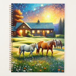 Agenda Horse on Farm Wildflower Meadow