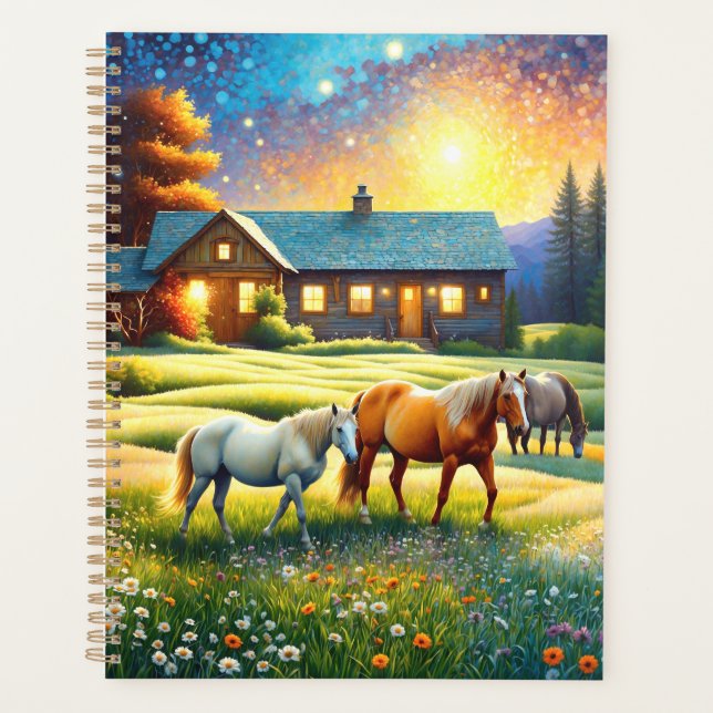 Agenda Horse on Farm Wildflower Meadow (Frente)