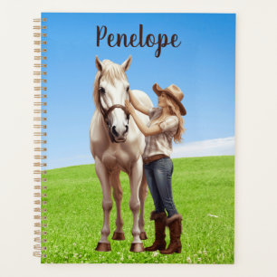 Agenda Horseback Rapariga de Cavalo Personalizado
