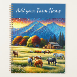 Agenda Horses on Farm Wildflower Meadow