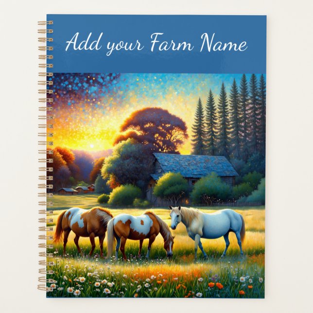 Agenda Horses on Farm Wildflower Meadow (Frente)