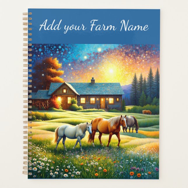 Agenda Horses on Farm Wildflower Meadow (Frente)
