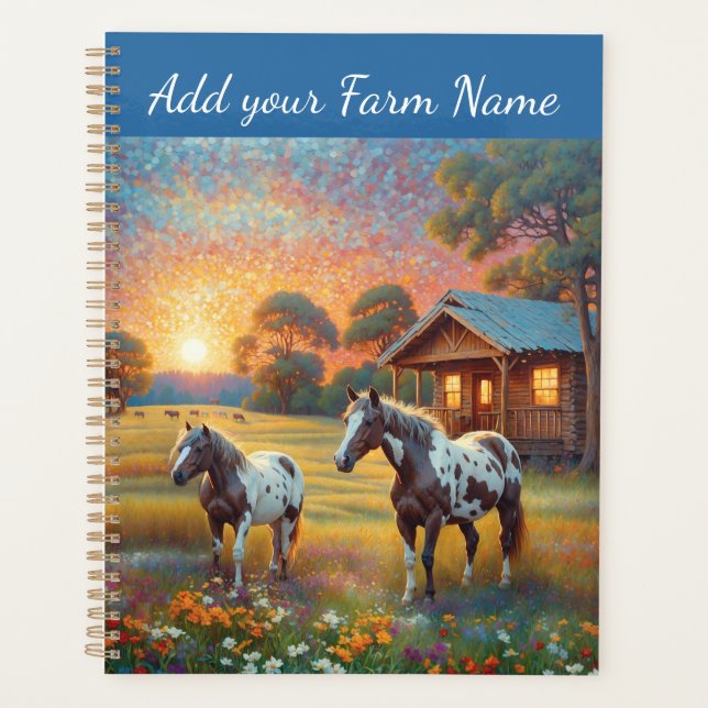 Agenda Horses on Farm Wildflower Meadow (Frente)