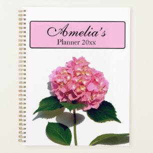 Agenda Hortênsia rosa elegante florida