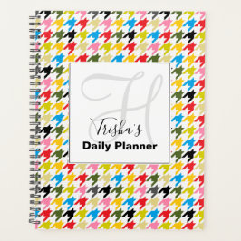 Agenda Houndstooth Daily Planner com seu nome - HAMbWG