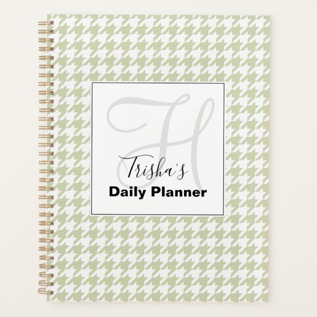 Agenda Houndstooth Daily Planner com seu nome - HAMbWG (Frente)