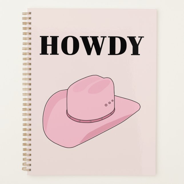 Agenda Howdy Pink Cowboy Hat (Frente)