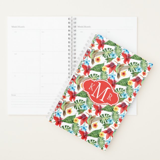 Agenda Hummingbird tropical | Monograma (Exibição)