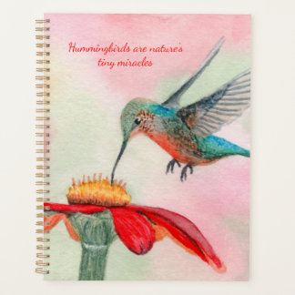 Agenda Hummingbird watercolor art planner