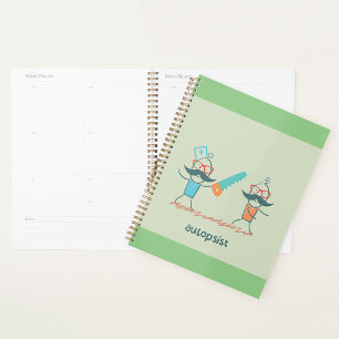 Agenda Humor Médico Autopsiquiátrico com Caracteres de bi