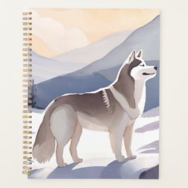 Agenda Husky do Alasca | Aquarela Montanha Canina