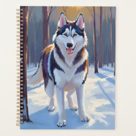 Agenda Husky | Dog Winter Watercolor Pet Painting