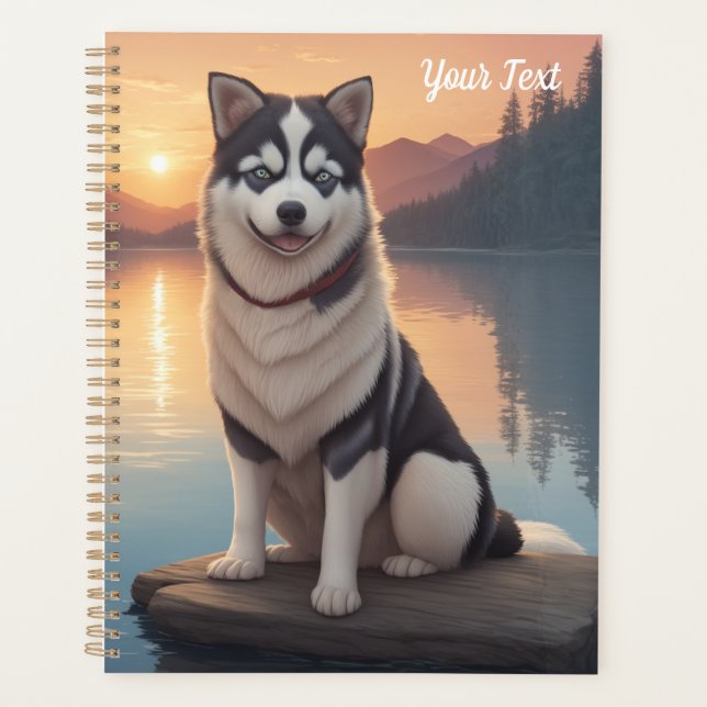 Agenda Husky Siberiano junto ao Lago (Frente)