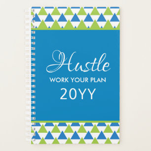 Agenda Hustle Verde Azul Geométrico Moderno 2019