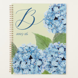 Agenda Hydrangea Azul com Inicial