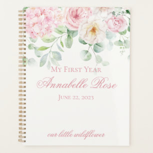 Agenda Hydrangea Floral Rosa Botânica Meu Primeiro Ano