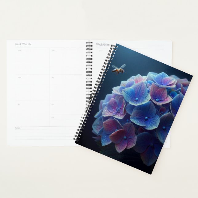 Agenda Hydrangeas Floral Purple e Blue (Exibição)