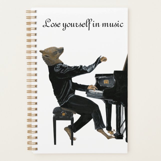 Agenda Hyena Piano Music Pianist Fantasy Art Planner (Frente)