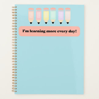 Agenda I Learn More Every Day!" Notebook Cover - Inspirin