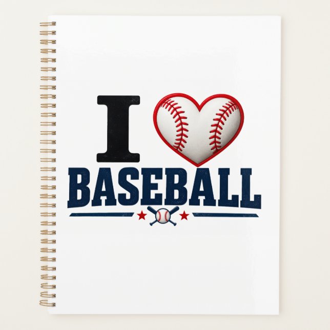 Agenda I Love Baseball Player & Team Planner Design (Frente)
