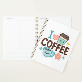 Agenda I Love Coffee Cute Kawaii Sticker – Adorable Coffe