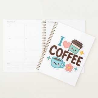 Agenda I Love Coffee Cute Kawaii Sticker – Adorable Coffe