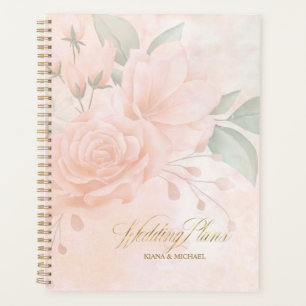 Agenda ID828 do casamento dos Rosas de pincel suave