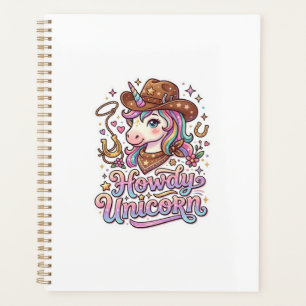 Agenda Ideia de Presente de Unicórnio Howdy Adesivo e Cam