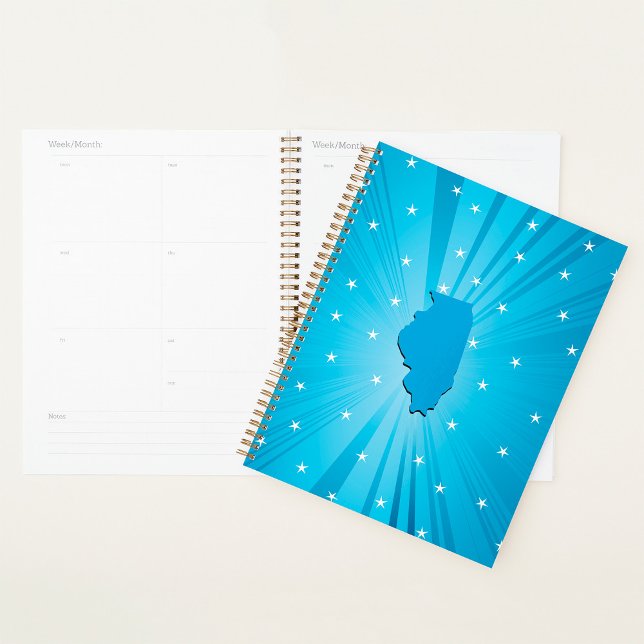 Agenda Ilinois Silhueta Estrela Azul Explosão (Criador carregado)