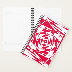 Agenda Ilusões de abstrato vermelho-branco