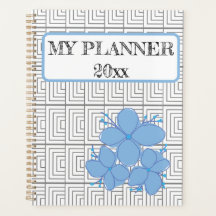 Ilusões Geométricas Planner Azul Flor