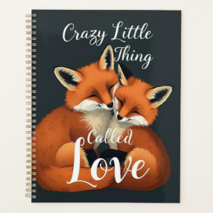 Agenda Ilustração Adorável do Casal Fox Love