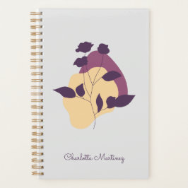 Agenda Ilustração da Flor Roxo Elegante Boho