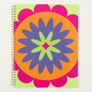 Agenda ilustração das formas florais laranja e rosa