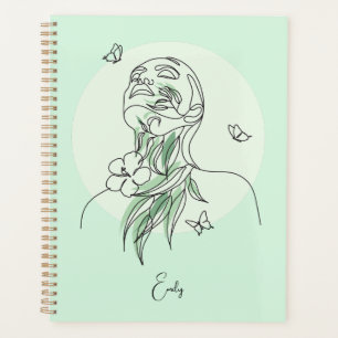 Agenda Ilustração de abstrato Simple Line Art Woman